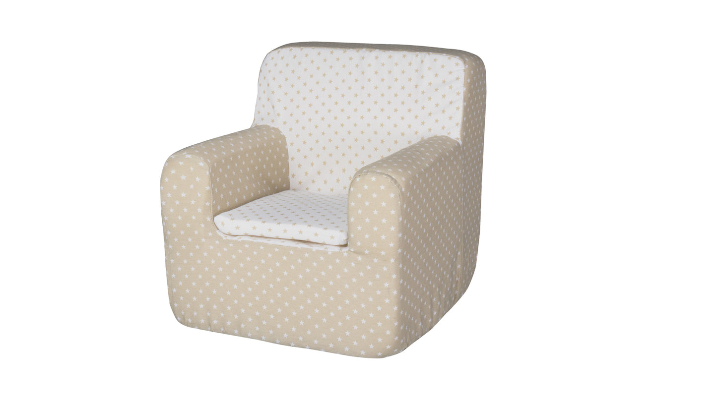 Kindersessel / Sessel-My baby mattress-Beige Sterne-Nachhaltige-babymatratzen-trittkante-luftzirkulation-sicherer-schlaf-von-babys-CICLSILLONESTRELLAS