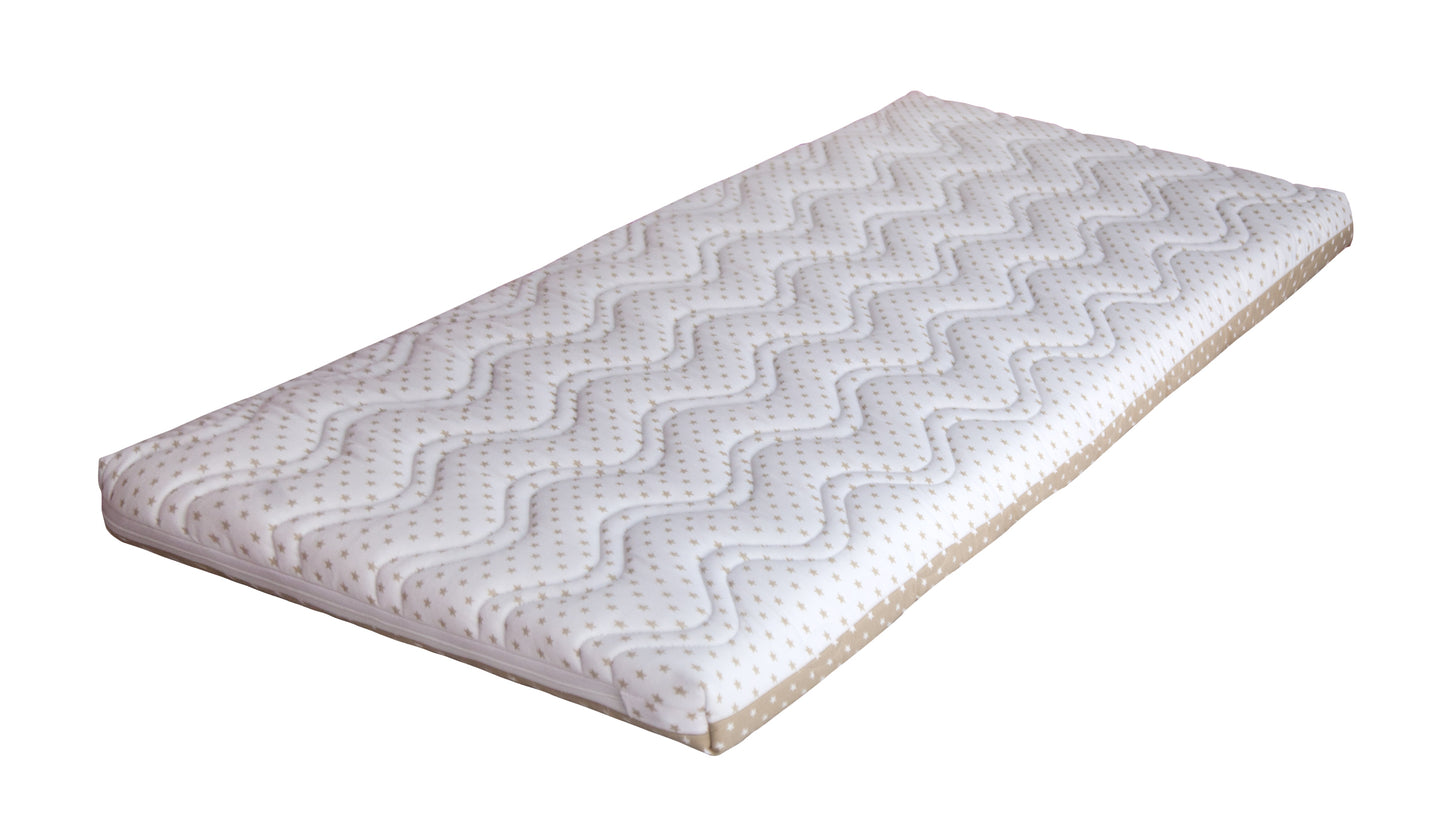 Matratzen für Reisebetten 60x120 cm-My baby mattress-Beige Sterne-Nachhaltige-babymatratzen-trittkante-luftzirkulation-sicherer-schlaf-von-babys-COLCHONETASTARBEIGE