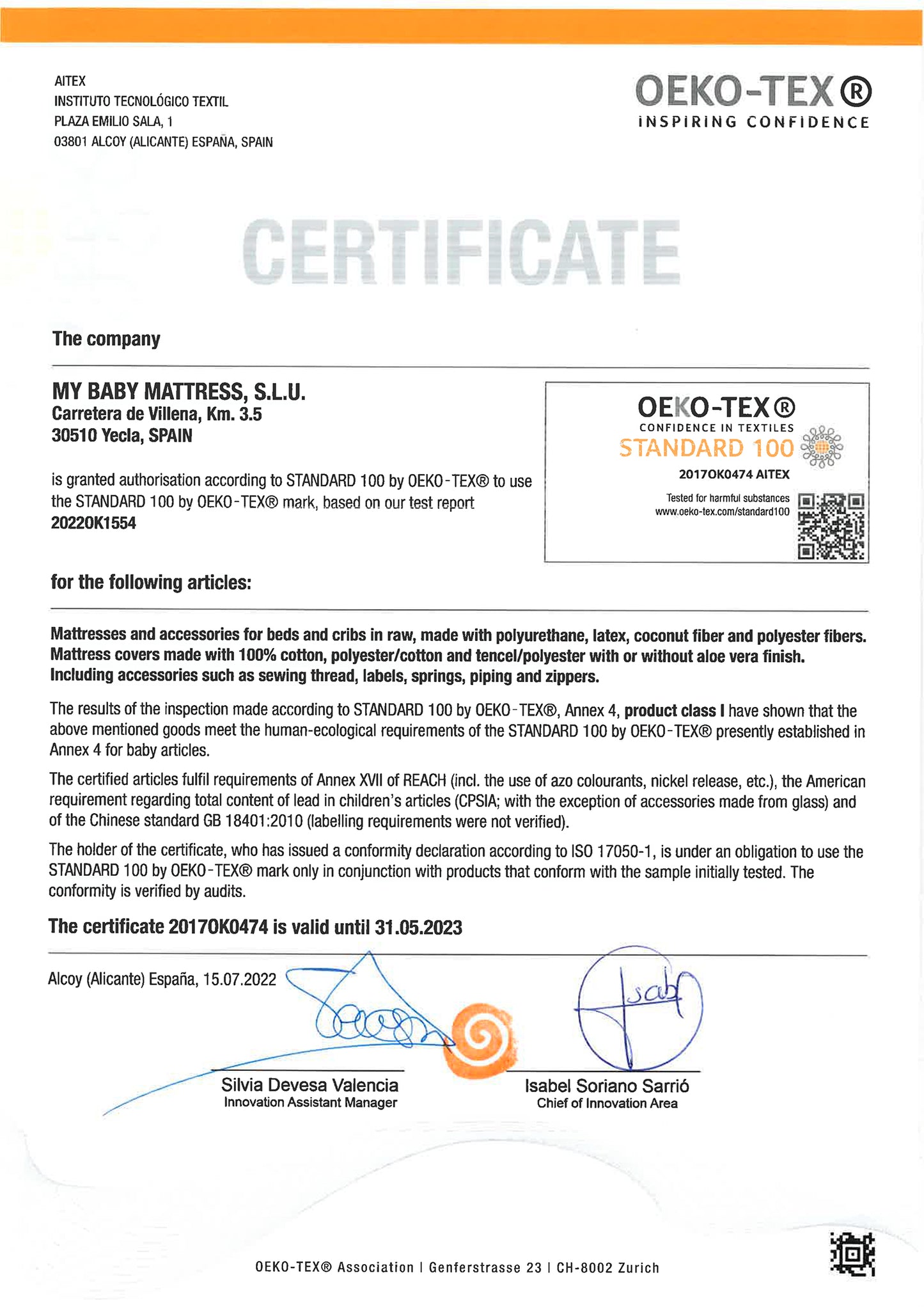 My Baby Mattress Baby-Matratze Dory OEKO TEX zertifiziert, Kinder-Matratze mit Trittkante, Atmungsaktiv-My baby mattress-Technic Collection-Dory-70x140 cm-Nachhaltige-babymatratzen-trittkante-luftzirkulation-sicherer-schlaf-von-babys-Certificate-SHOP_97851d12-bbcf-4983-9f89-adf547bc9ee2